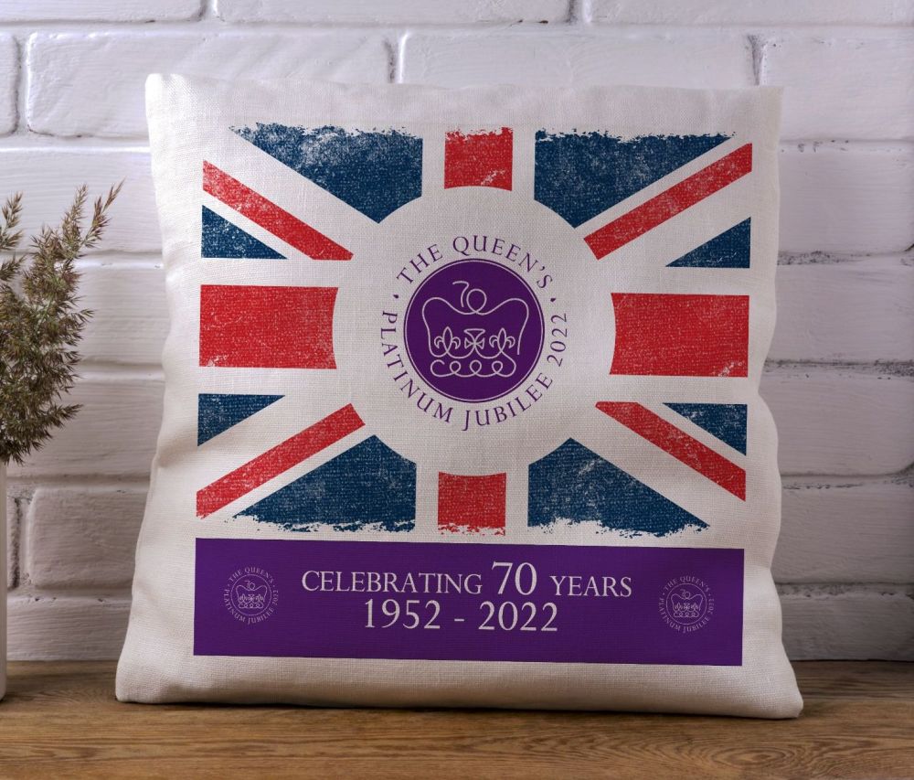 Queen Elizabeth II Cushion Platinum Jubilee Celebration of 70 Years Monarch Traditional Style