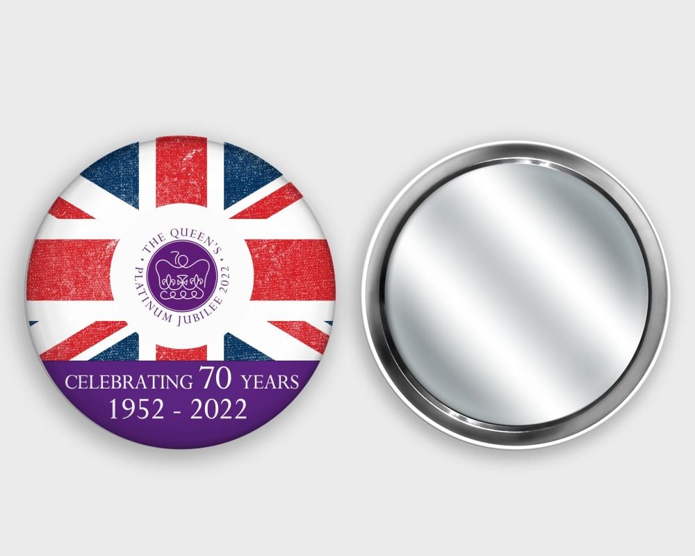 Queen Elizabeth II Pocket Mirrors- Platinum Jubilee Celebration of 70 Years Monarch, party gift