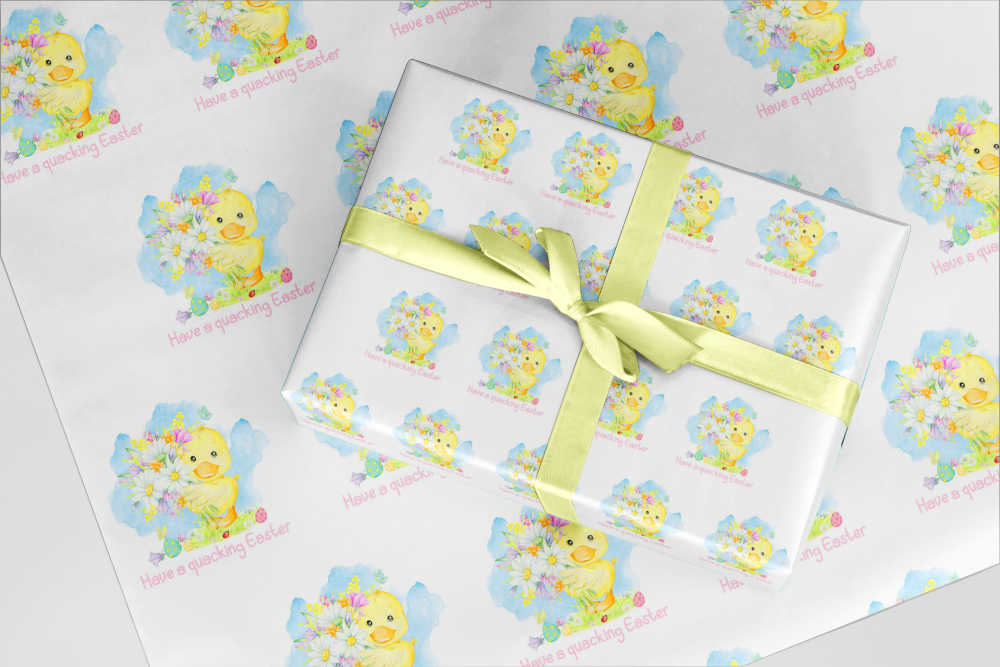 Easter Duck "Have a Quacking Easter"- wrapping paper A3 eco friendly thick quality gift wrap