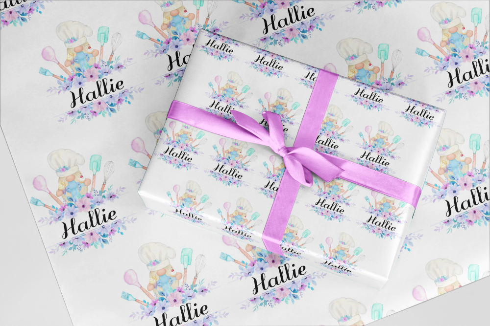Baking, personalised wrapping paper A3 eco friendly thick quality gift wrap