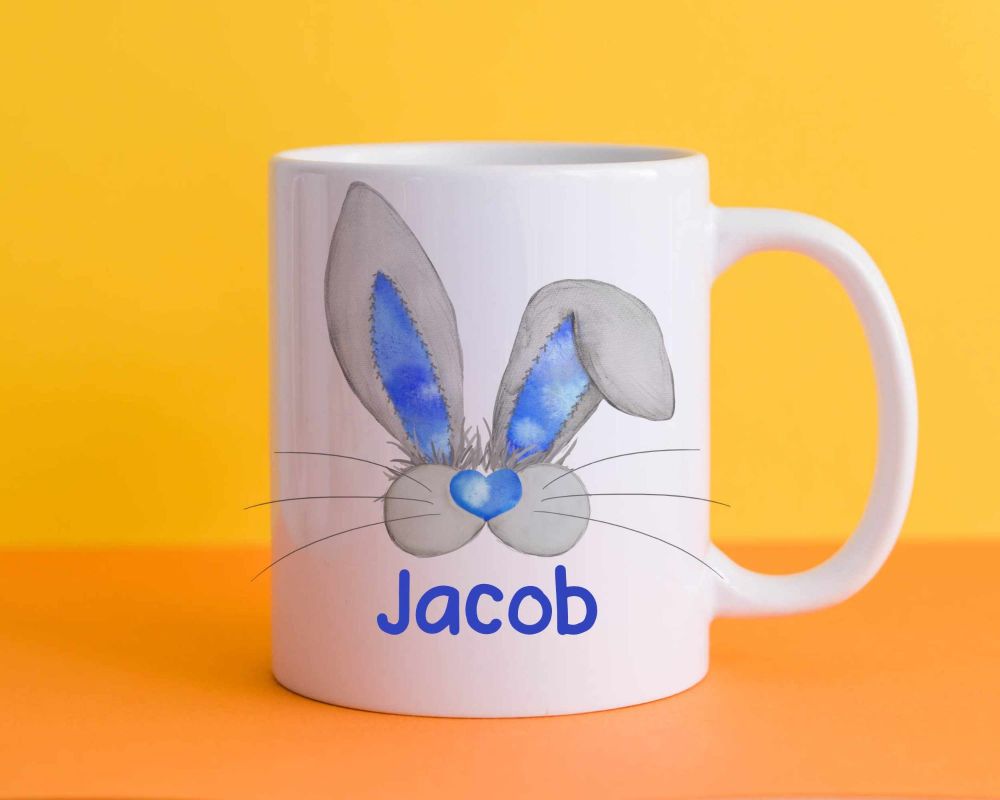 Easter Bunny Ears / Nose Children's mugs 6oz Kids Unbreakable - Blue - Boys