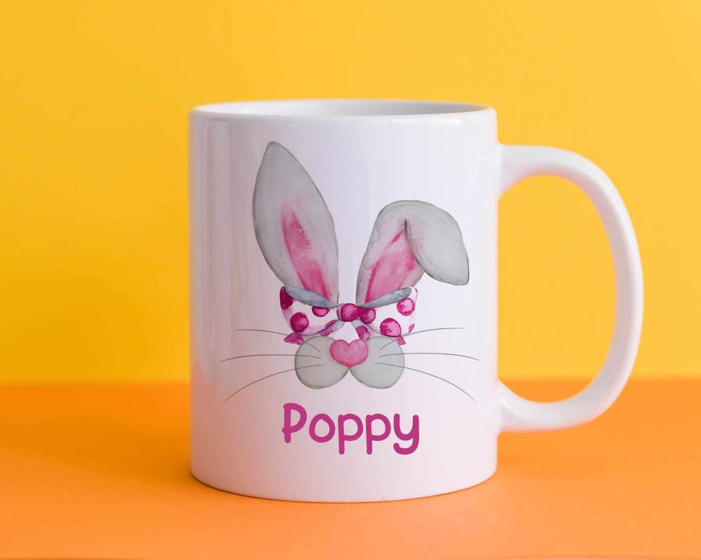 Easter Bunny Ears / Nose Children's mugs 6oz Kids Unbreakable - Pink / Girl