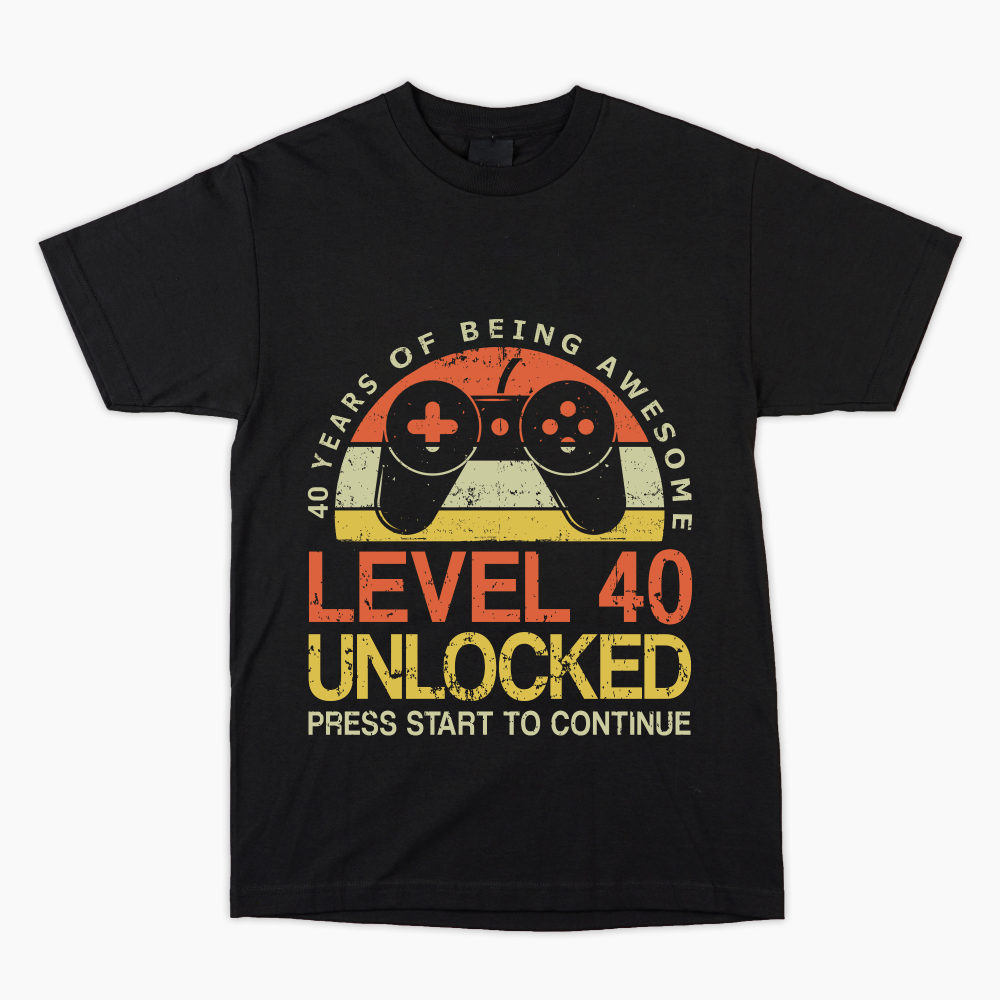 1982 40th Birthday Tshirt - Gamer Level 40 unlocked 