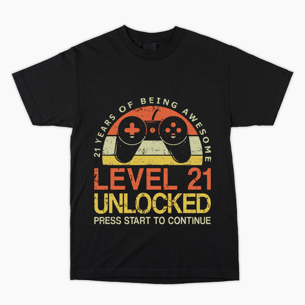2003 21st Birthday Tshirt - Gamer Level 21 unlocked  FREE POSTAGE