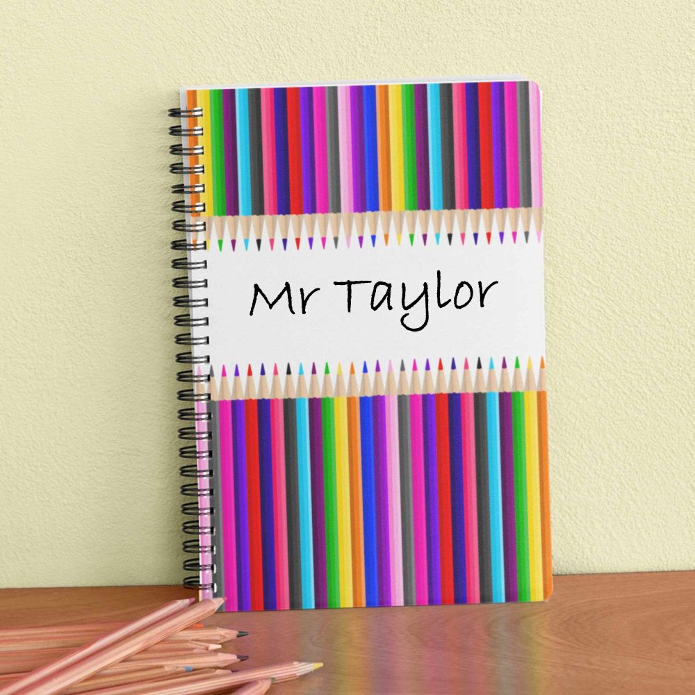 Colourful Crayons - Rainbow  pencil Thank you teacher Notebook