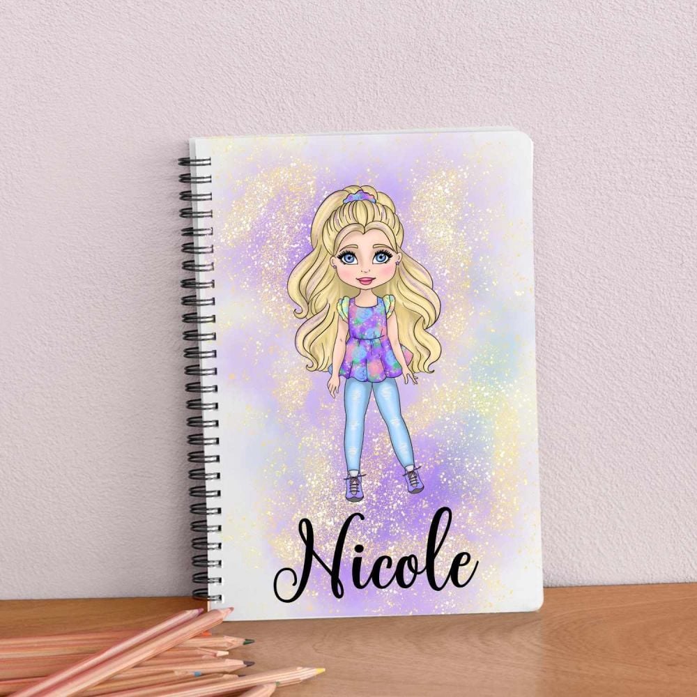 Girl Notebook - Purple bright journal jotter
