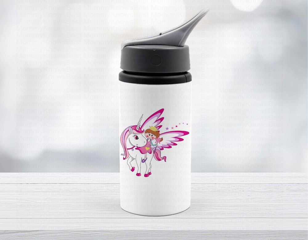 Unicorn Fairy / Princess Drinks Water Bottle Personalised