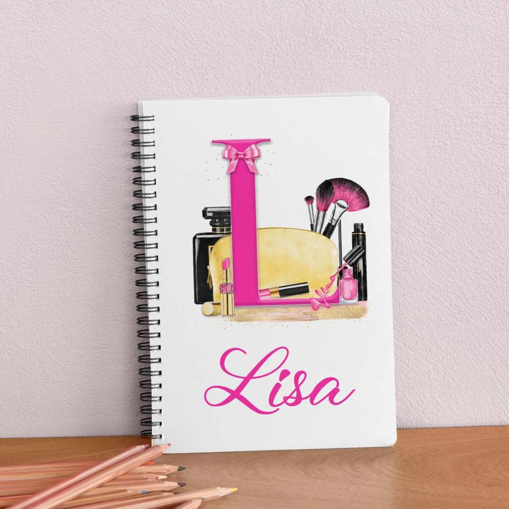 Make up Initial notebook - Make-up personalised notepad / journal