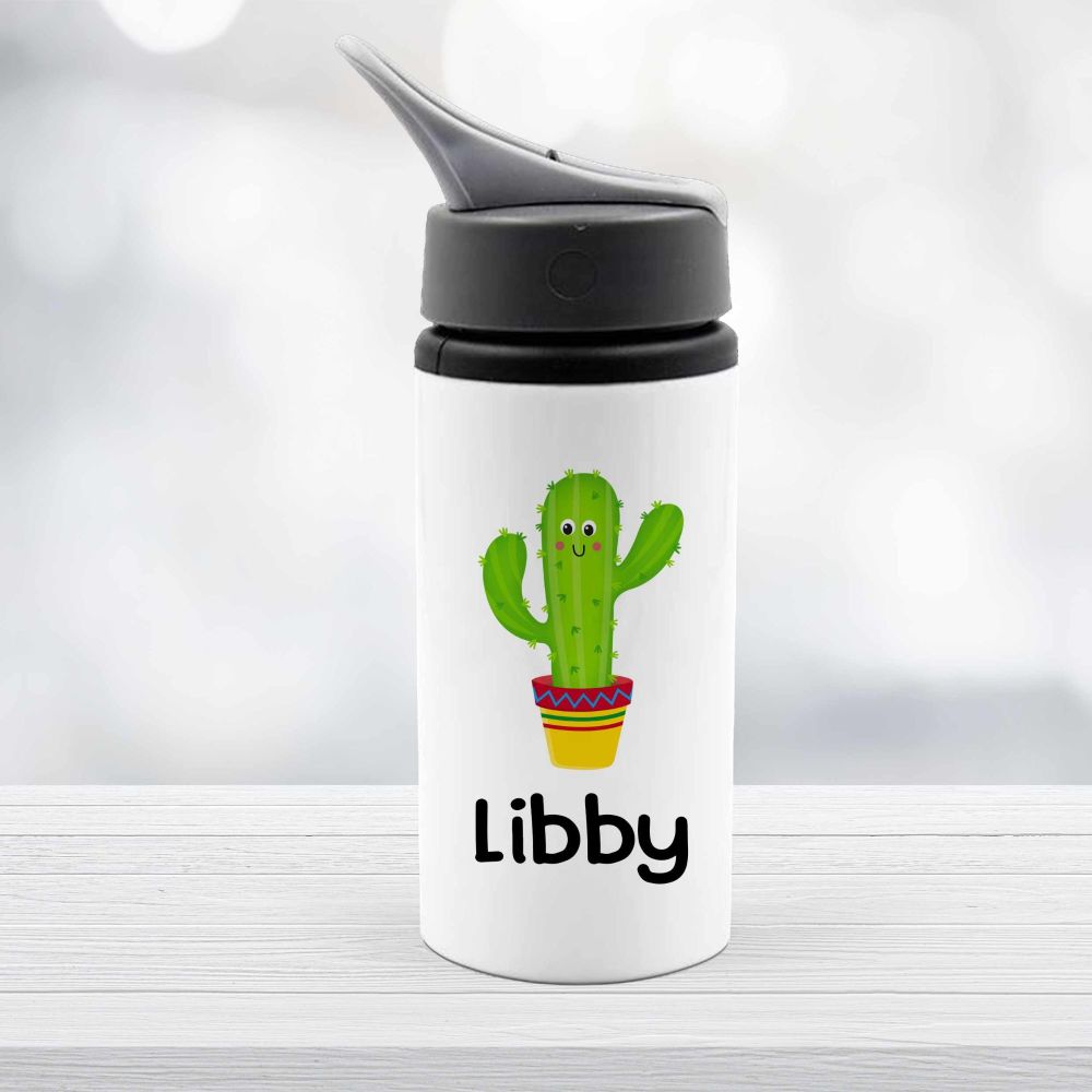 Cactus Drinks Water Bottle Personalised
