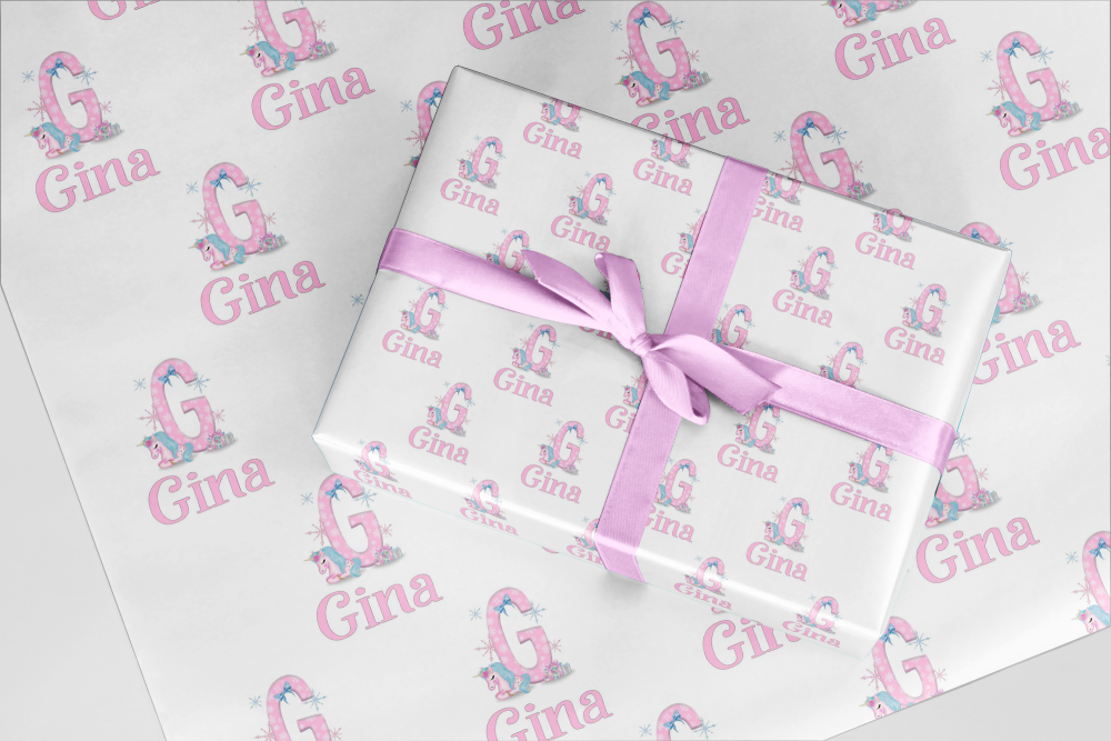 Unicorn Christmas wrapping paper  - Christmas A3 Eco Friendly
