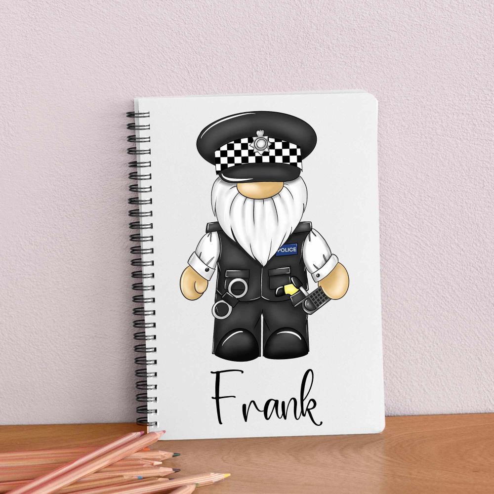 Police Man Gonk notepad - Personalised eco friendly journal