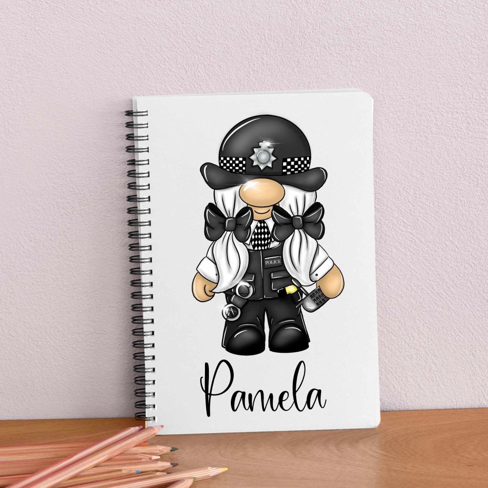 Police Woman Gonk notepad - Personalised eco friendly journal