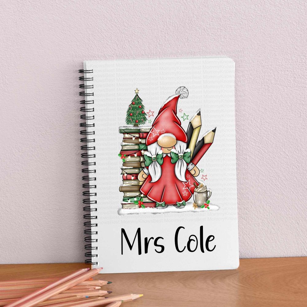 Teacher Female Gonk notepad - Personalised eco friendly journal - Leaver or Christmas gift