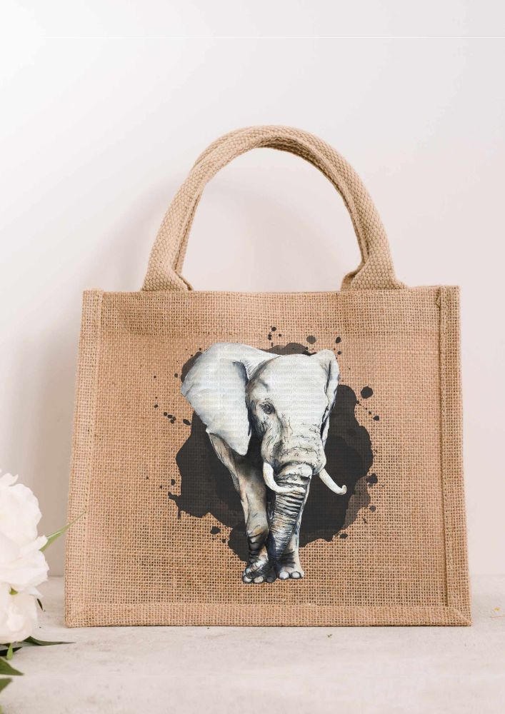Elephant JUTE Gift Bag