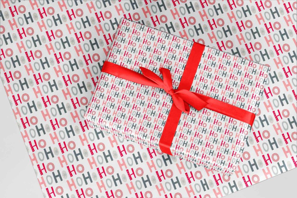 Hohoho Christmas Wrapping Paper  A3 - eco friendly thick quality gift wrap