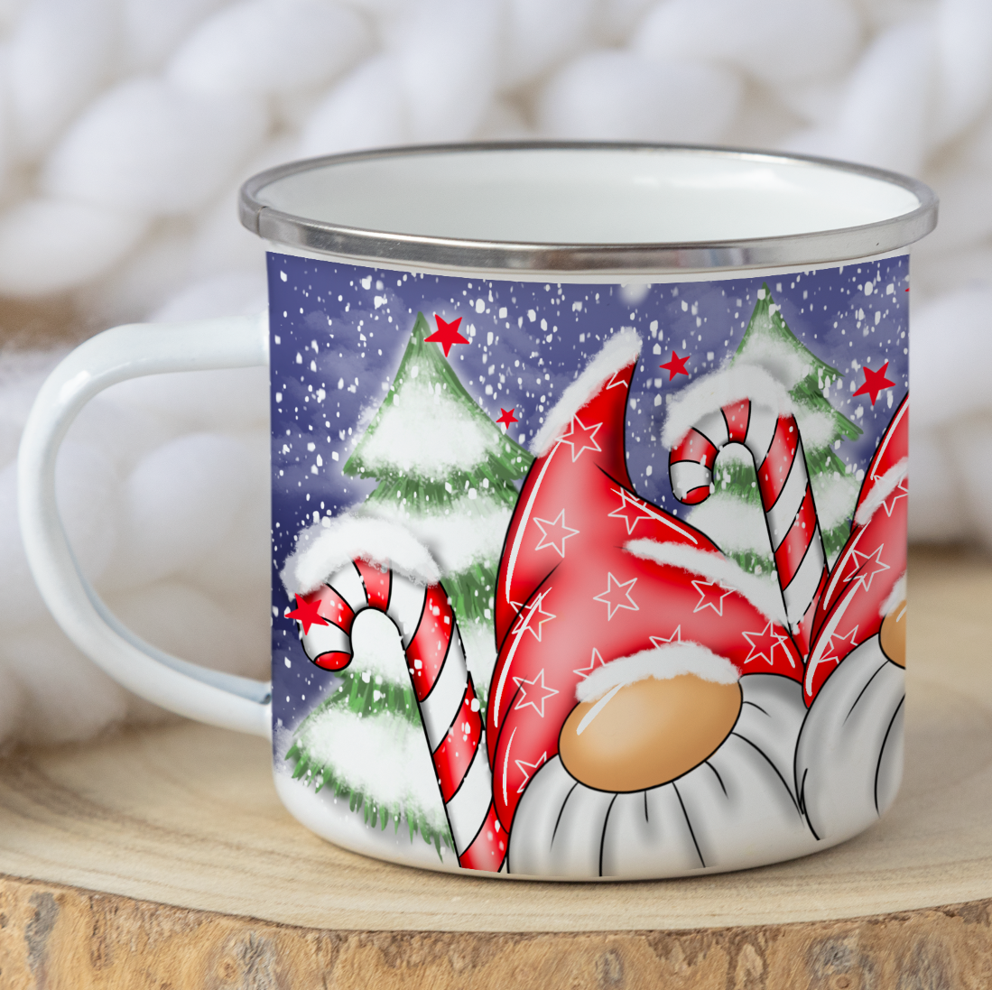 Red Gonks Christmas Mug Kids - Festive Box Filler Enamel / Metal Hot Chocol