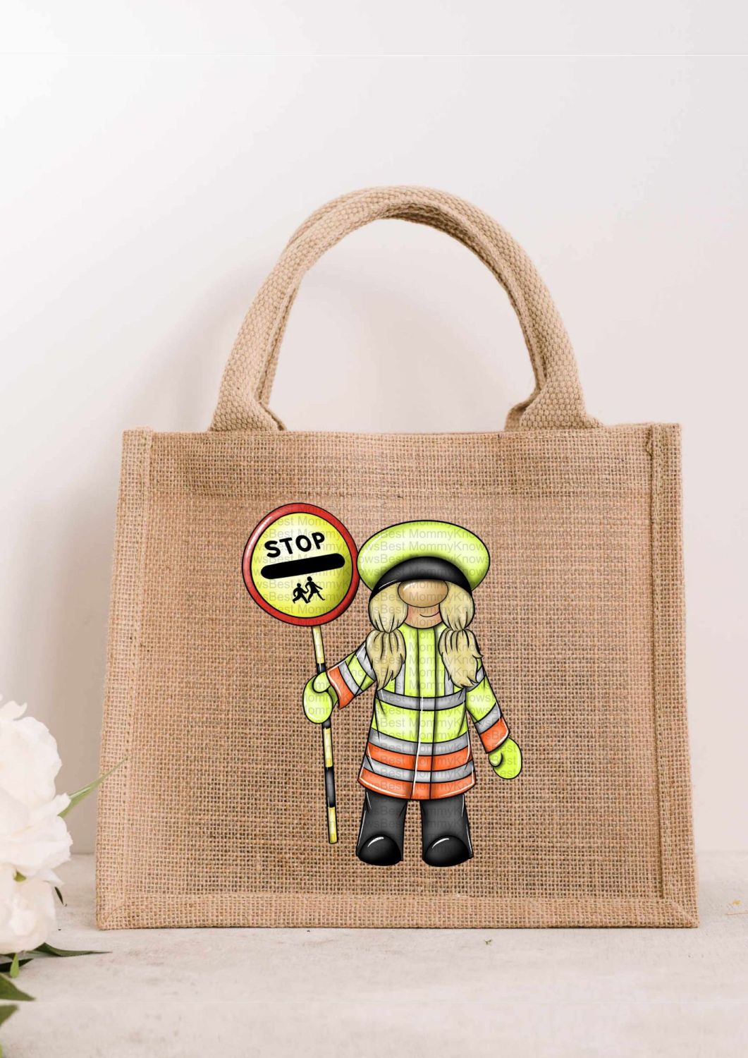 Lollypop lady Gonk JUTE Gift Bag