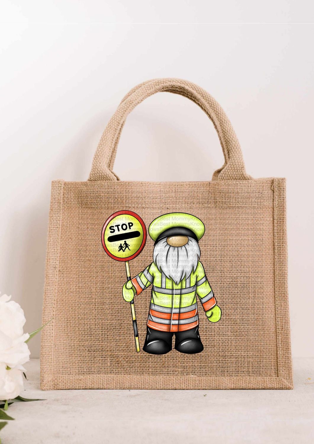 Lollypop man Gonk JUTE Gift Bag
