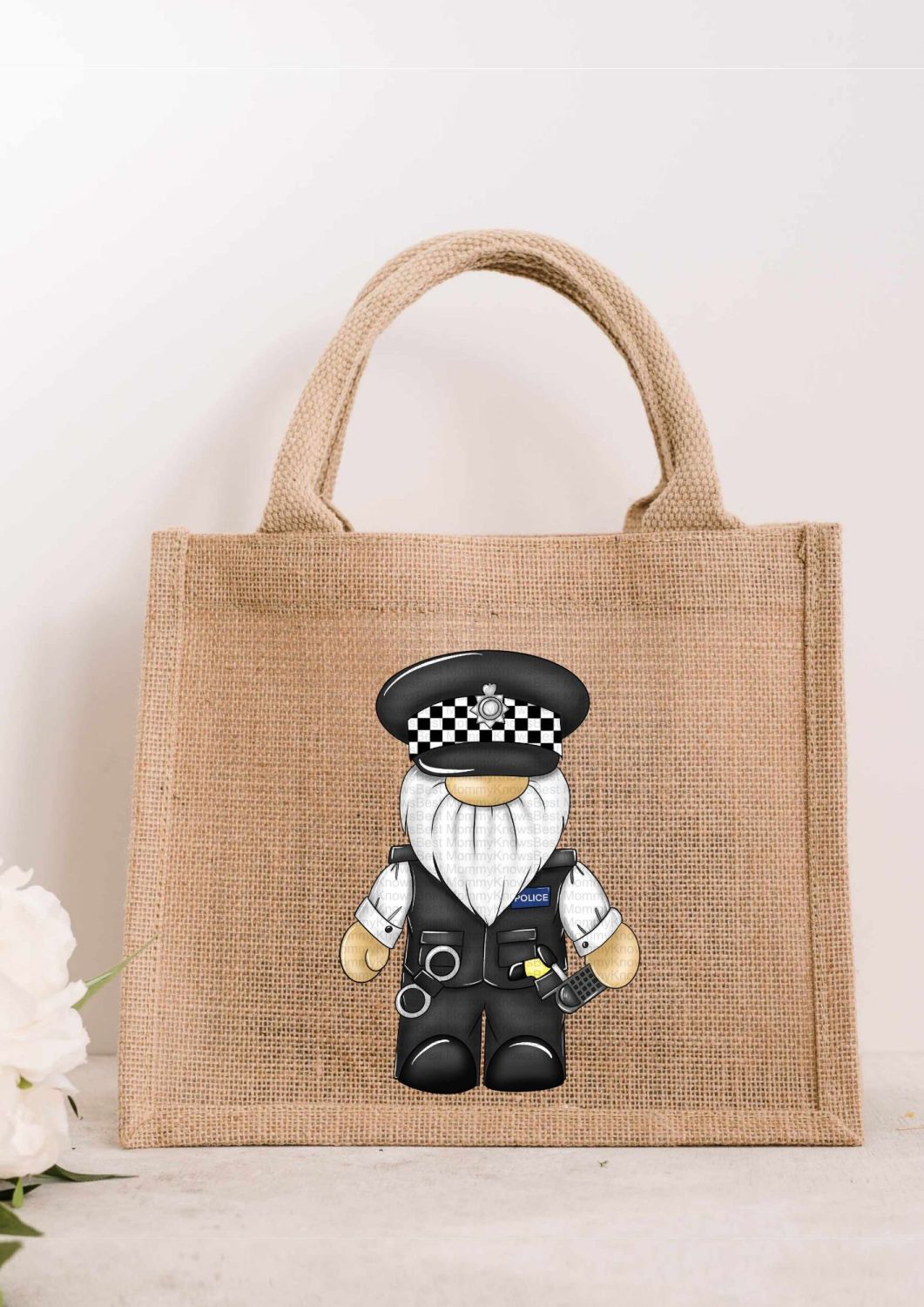 Policeman Gonk JUTE Gift Bag