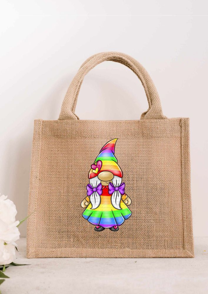 Rainbow LBGTQ Gonk JUTE Gift Bag