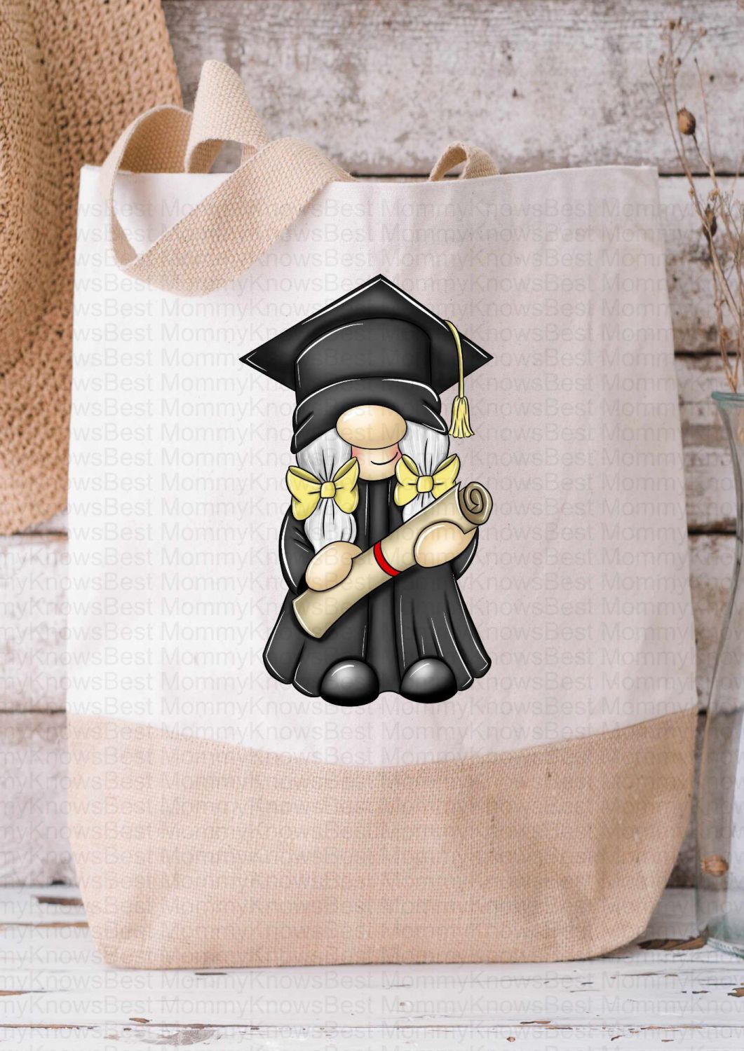 Graduation Gonkette Gonk Canvas / Jute Shopper Bag