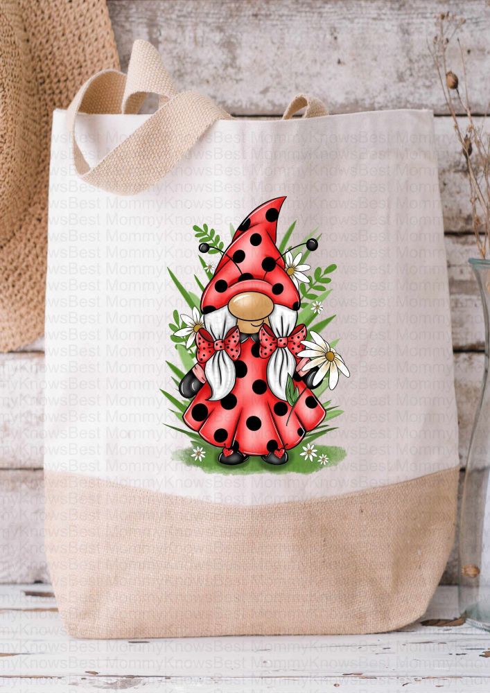 Ladybird Lady Bug Gonkette Gonk Canvas / Jute Shopper Bag