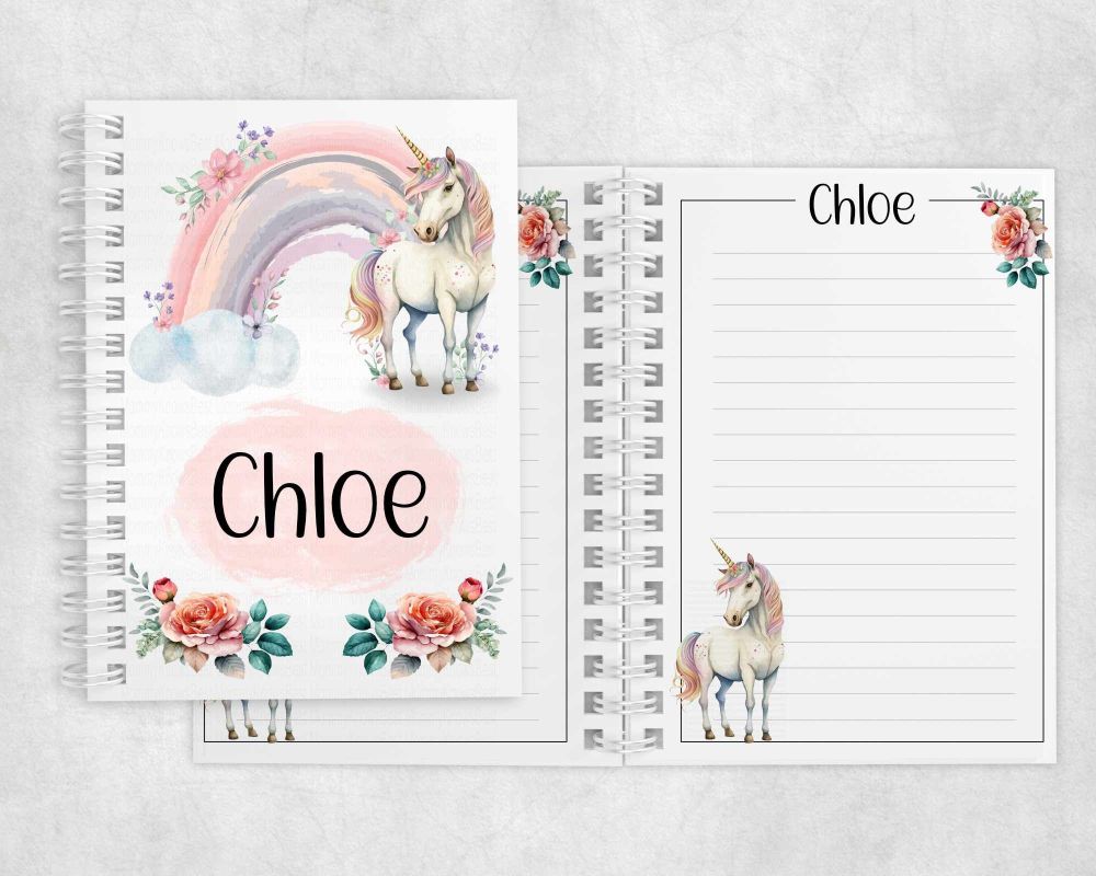 Unicorn personalised notebook notepad / journal