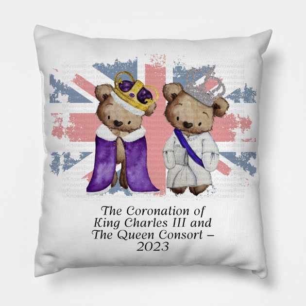 King Charles III 3rd & Queen Consort Camilla Cushion- Royal Gown Teddy Vers