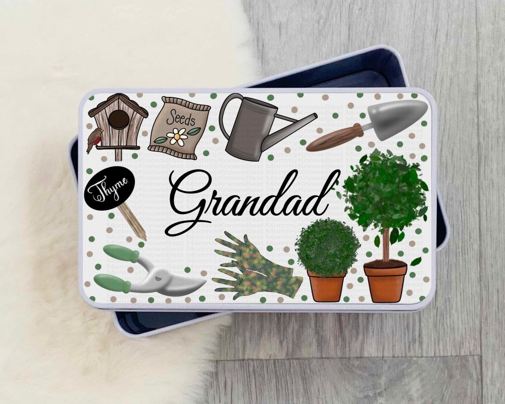 Gradening Tin, personalised with any name