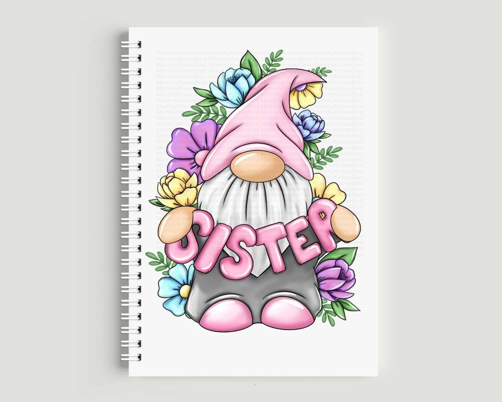 Sister gonk notepad - Personalised eco friendly journal