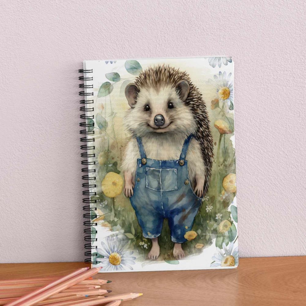 Hedgehog in Denim notepad - eco friendly journal