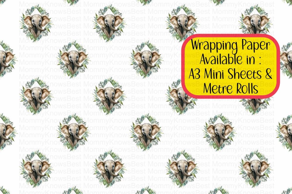 Safari Elephant wrapping paper  - A3 and rolls Eco Friendly