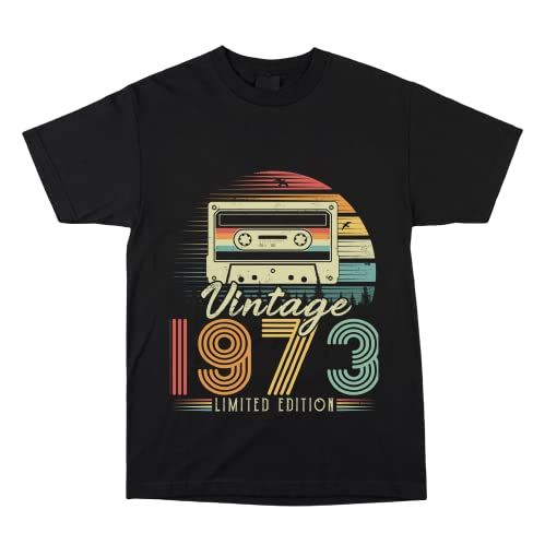 1973 50th Birthday Tshirt - cassette vintage look FREE POSTAGE