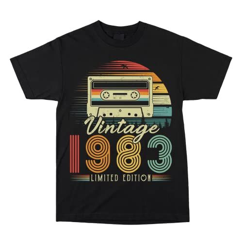 1983 40th Birthday Tshirt - cassette vintage look FREE POSTAGE