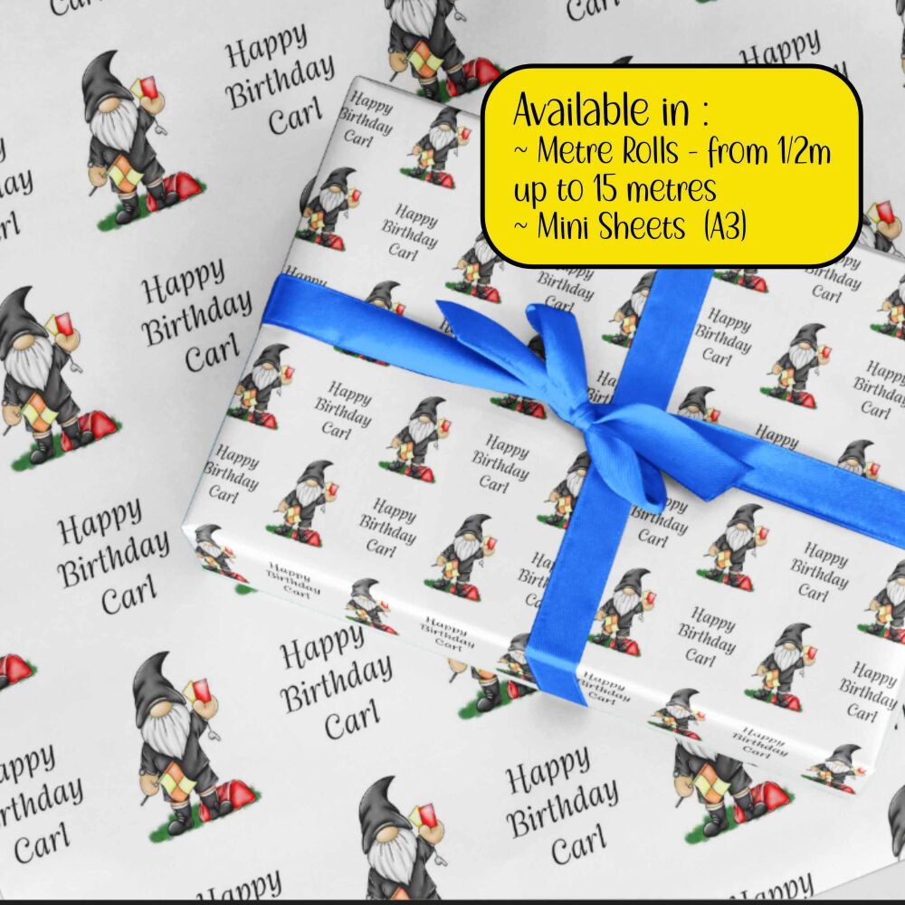 Football Referee Gonk wrapping paper  - A3 and rolls Eco Friendly