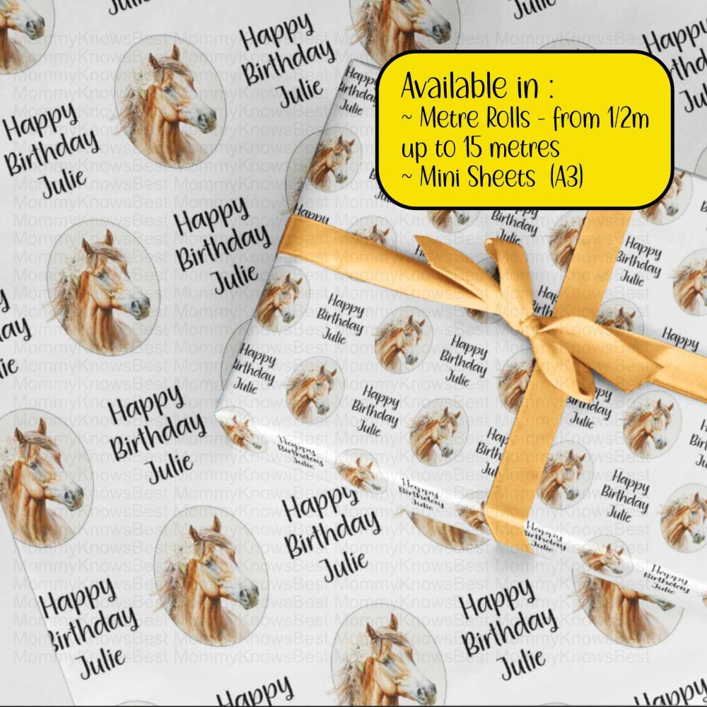 Horses wrapping paper  - A3 and rolls Eco Friendly Paper