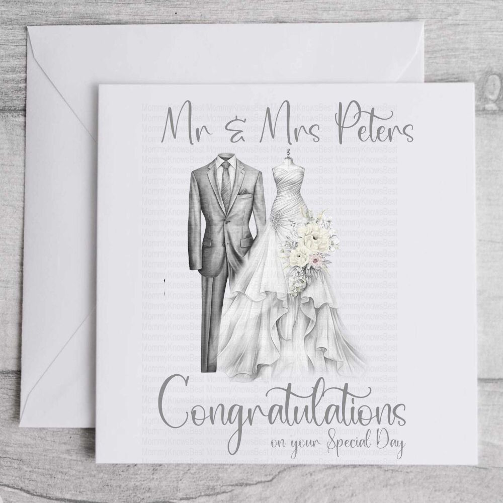 Congratulations on your special day Wedding Card - Eco Friendly - personalised
