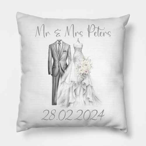 Wedding Day cushion Personalised. Special Couple gift,