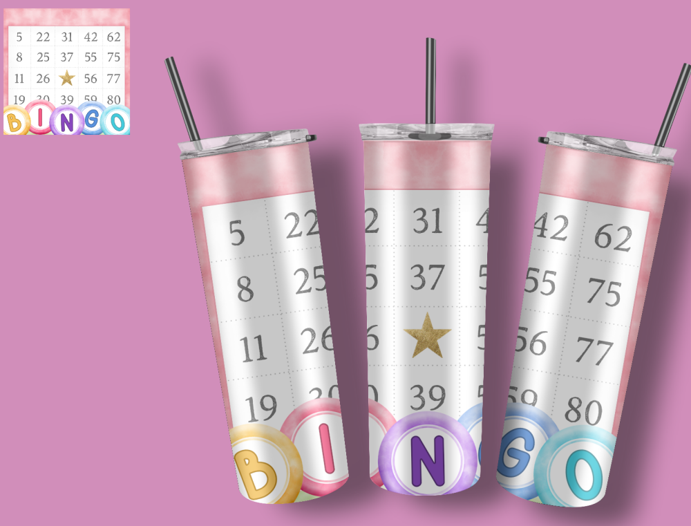 Bingo tumbler - 20oz skinny tall thermal bottle