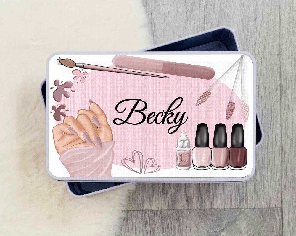 Nails Tin, personalised Nails bits and bobs tin