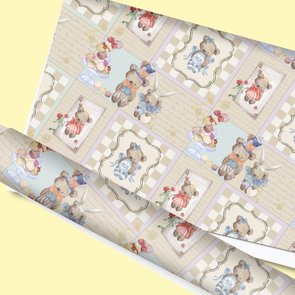 Alice in Wonderland wrapping paper  - A3 and rolls Eco Friendly Paper