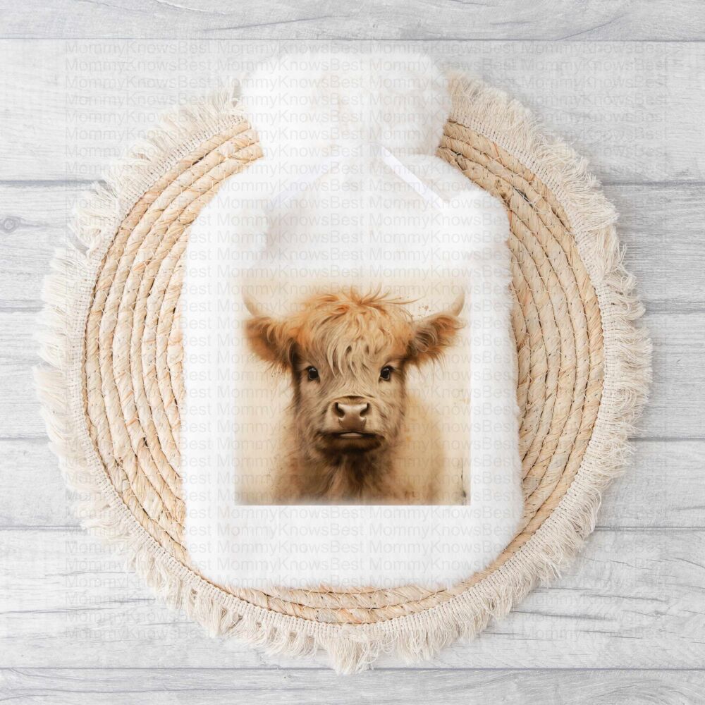 Highland Cow Hot Water Bottle Gift Christmas Present