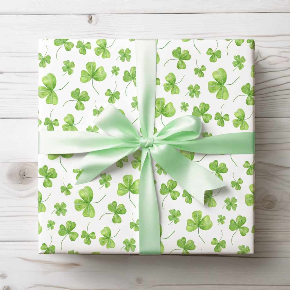 Shamrock wrapping paper  - A3 and rolls Eco Friendly Paper - St Patricks Day Paper