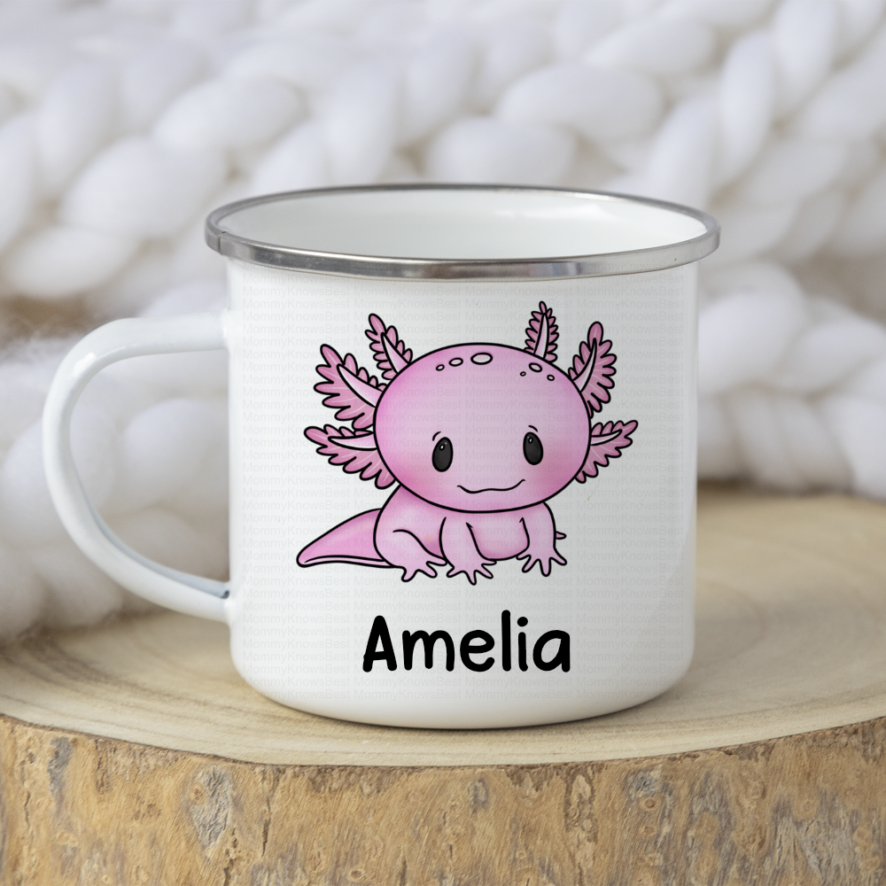 Pink Axolotls Mug Kids - Enamel / Metal