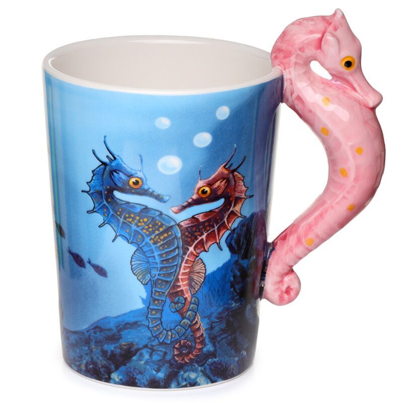 Seahorse Mug - Shaped Handle Ceramic Mug - Lisa Parker