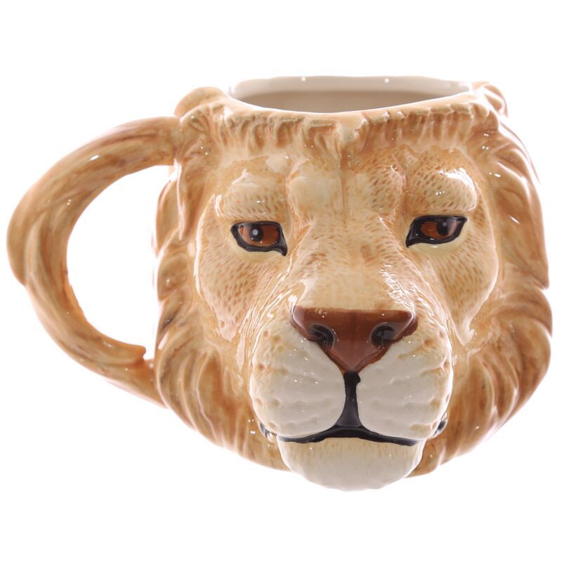 Lion Ceramic Shaped Head Mug - Lion