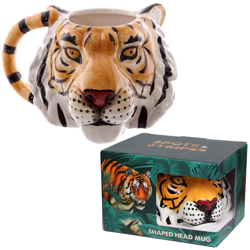 Tiger Ceramic Shaped Head Mug - Tiger
