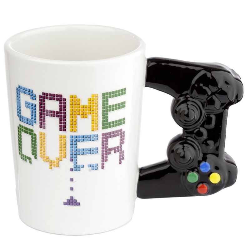Gamer Shaped Handle Ceramic Mug - GAME OVER Game Controller