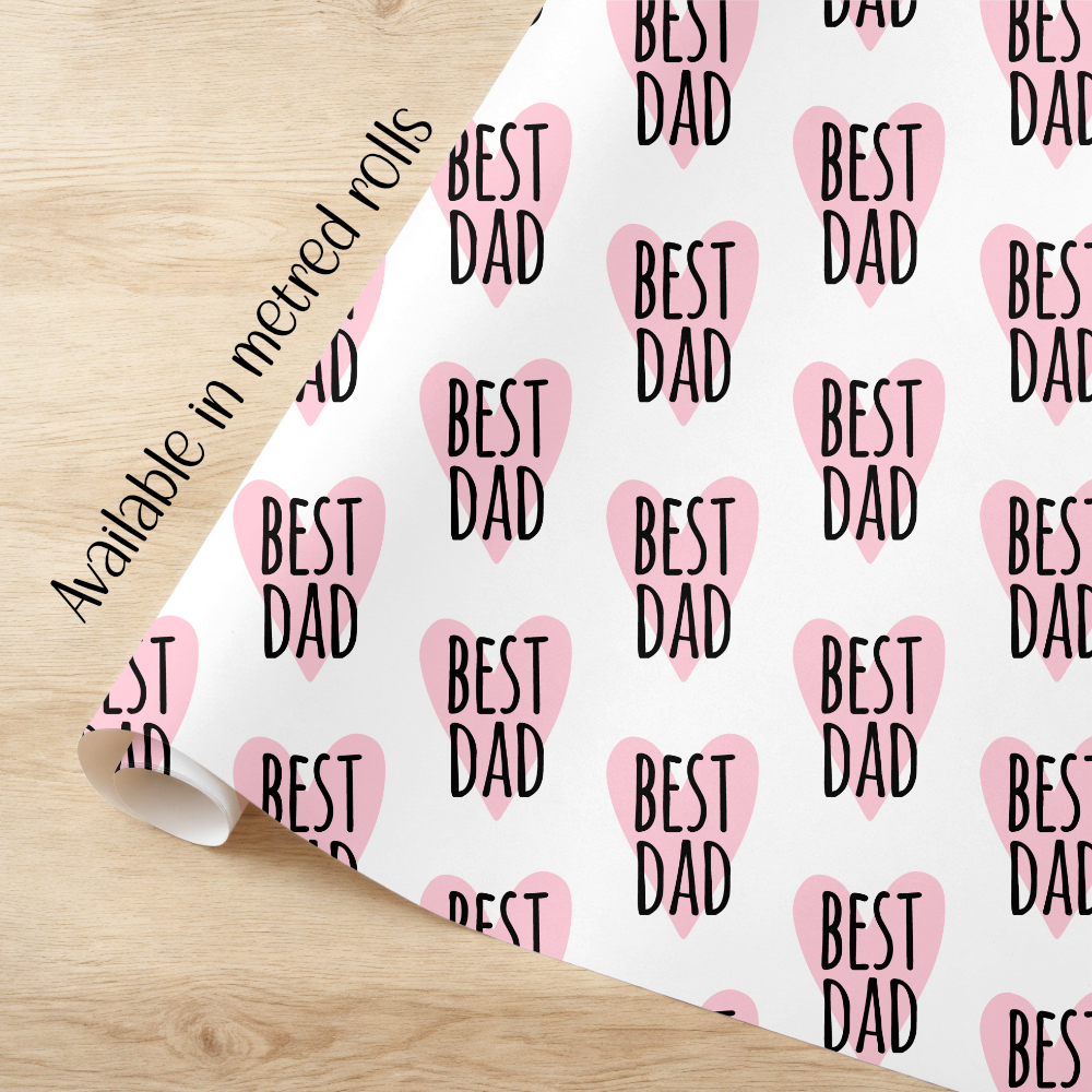Fathers Day "Best Dad" hearts Wrapping paper - Rolls