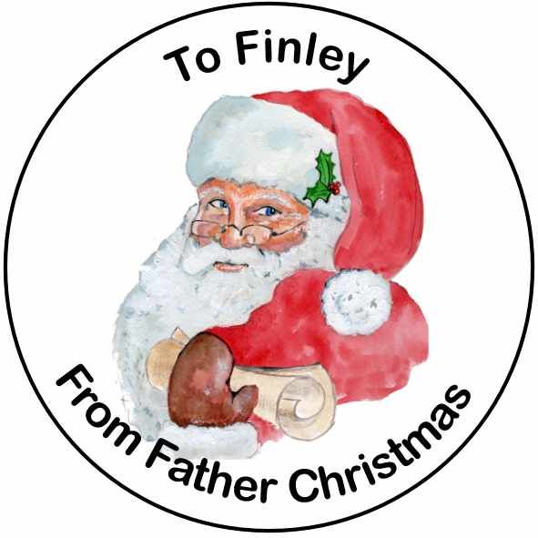 From Father Christmas personalised stickers 